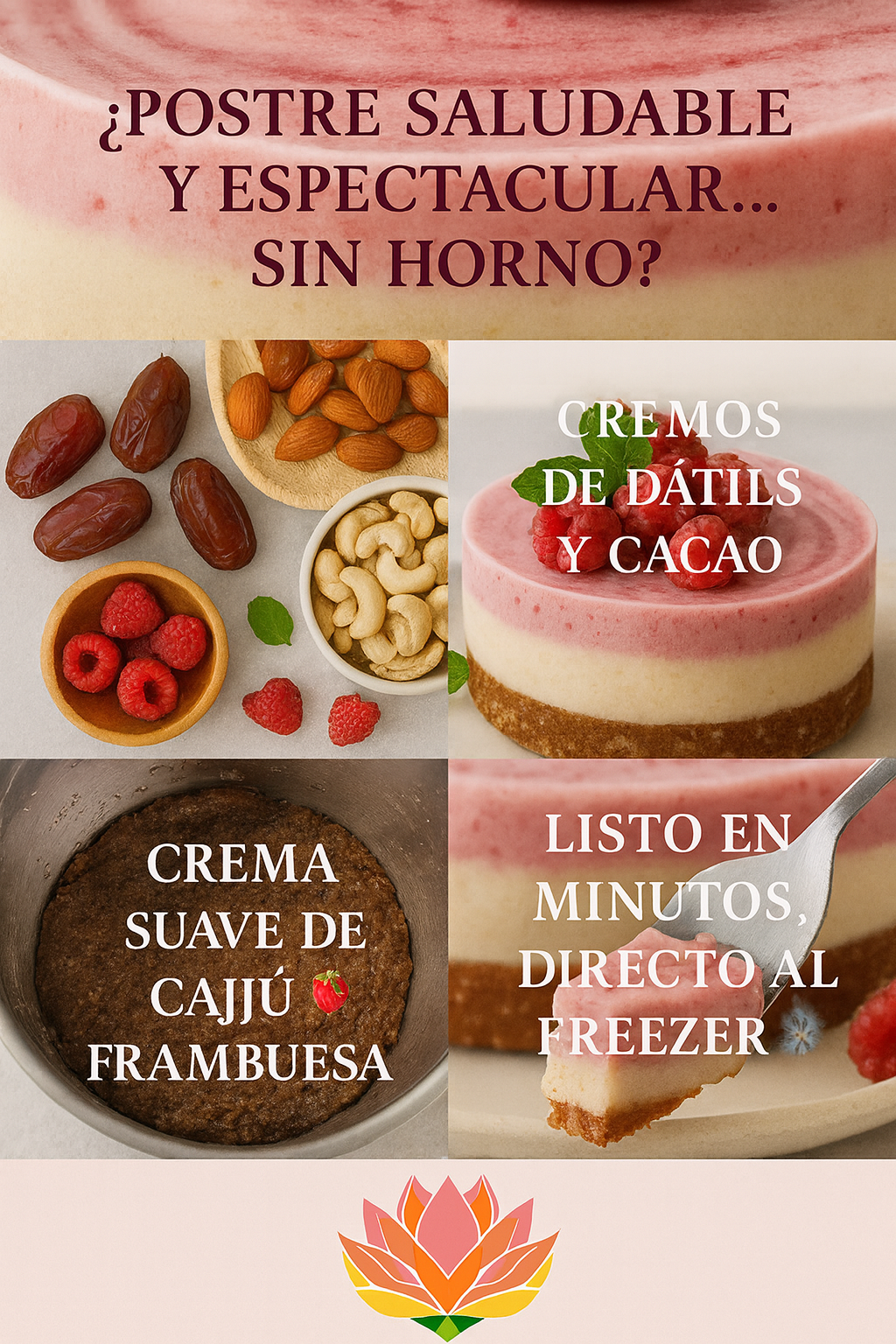 🥥 Torta RAW Helada de Frambuesas y Crema de Cajú (Receta digital)